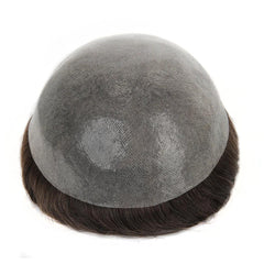 Base de pele 0608 mm 100% cabelo humano de alta qualidade PU com nó 8x10 peruca masculina