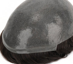 Base de pele 0608 mm 100% cabelo humano de alta qualidade PU com nó 8x10 peruca masculina