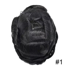 Mono personalizado com NPU em torno de 1 polegada de PU com gaze na frente, peruca masculina com clipes 