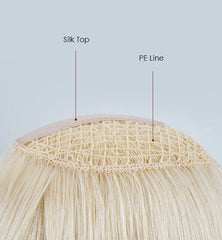 Peruca de integração | Linha PE com topper de cabelo de cutícula virgem de seda 