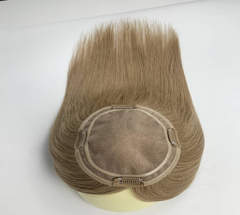 Topper de cabelo humano Remy com presilhas, sistema de cabelo feminino 