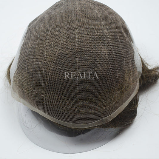Q6 Peruca de renda francesa com linha capilar natural descolorida, fabricante de substituição capilar