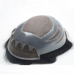 FPM Scallop Durable Mono Base Lace Front Toupee Ready to Ship Hair Replacement System in Stock