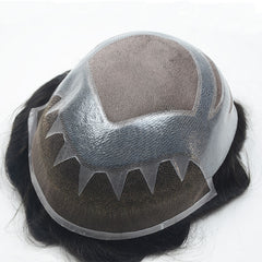 FPM Scallop Durable Mono Base Lace Front Toupee Ready to Ship Hair Replacement System in Stock