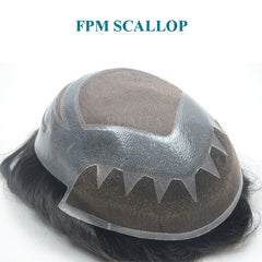 FPM Scallop Durable Mono Base Lace Front Toupee Ready to Ship Hair Replacement System in Stock
