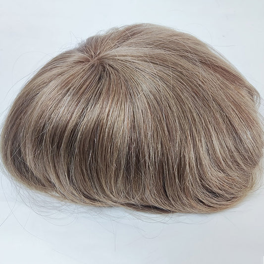 Base fina mono de vários tamanhos com peruca NPU, sistema de cabelo durável para homens 