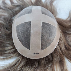 Base fina mono de vários tamanhos com peruca NPU, sistema de cabelo durável para homens 