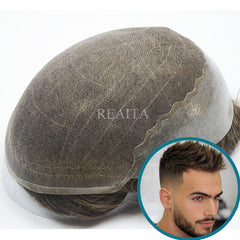 Fabricante de reemplazo capilar de tupé de encaje francés Q6 con línea de cabello natural decolorada