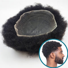 FL Afro curl Human Hair Full Lace 8 X 10" Hair Piece Men Toupee