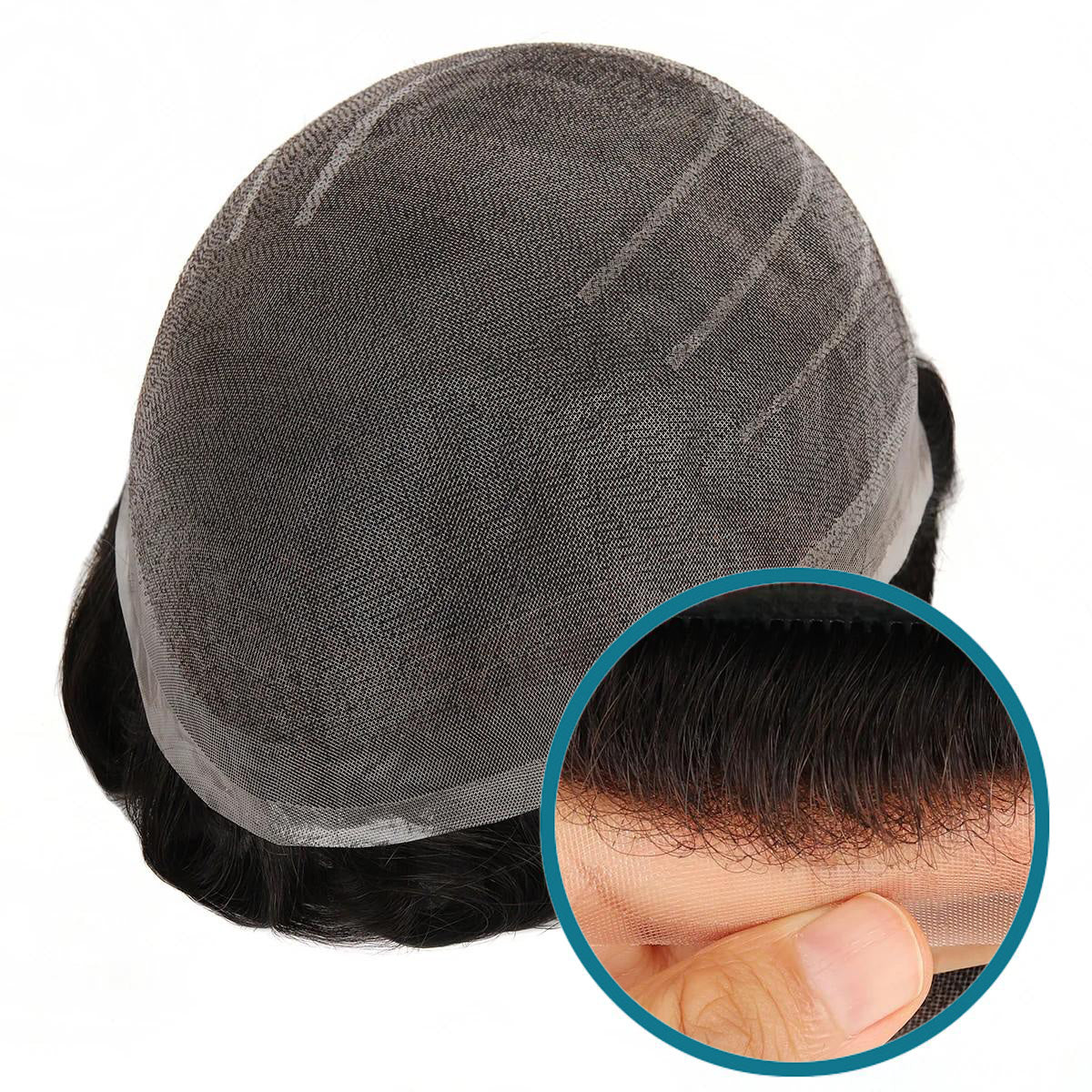 Fine Welded Mono| Breathable and Durable 0.12 Lace Human Hair Men Toupees Hair Unit