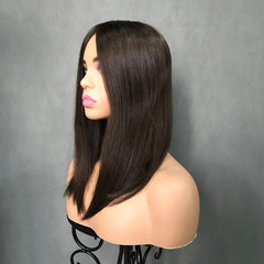 Peruca de integração | Linha PE com topper de cabelo de cutícula virgem de seda 