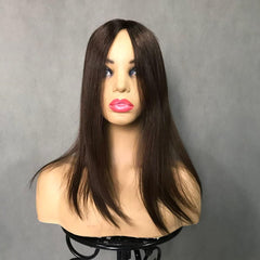 Peruca de integração | Linha PE com topper de cabelo de cutícula virgem de seda 