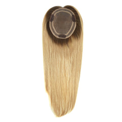 Topper de cabelo humano Remy com presilhas, sistema de cabelo feminino 